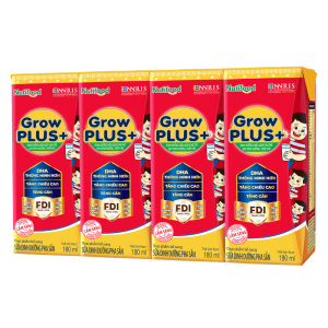 Sữa BPS Nutifood Grow PLUS+ Có đường 180ml cho bé trên 1 tuổi (lốc 4 hộp)