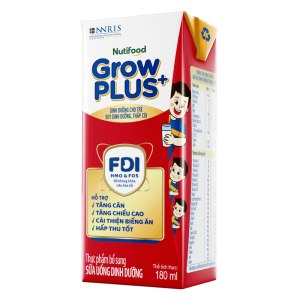 Sữa BPS Nutifood Grow PLUS+ Có đường 180ml cho bé trên 1 tuổi (lốc 4 hộp)