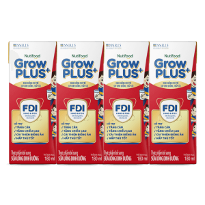 Sữa BPS Nutifood Grow PLUS+ Có đường 180ml cho bé trên 1 tuổi (lốc 4 hộp)