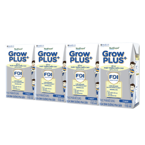 Sữa BPS Nutifood GrowPLUS+ bạc 110ml hỗ trợ tăng chiều cao (lốc 4 hộp)