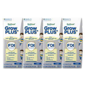 Sữa BPS Nutifood GrowPLUS+ bạc 180ml hỗ trợ tăng chiều cao (lốc 4 hộp)